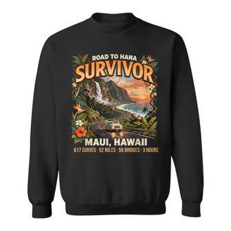 Vintage Road To Hana Survivor Hawaii Scenic Drive Souvenir Sweatshirt - Thegiftio UK