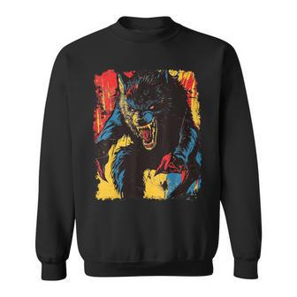 Werewolf Retro Halloween Sweatshirt - Thegiftio UK