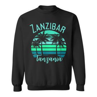 Zanzibar Tanzanie Afrique Coucher Deoleilur Palmier Sweater e - Cadeauxyz