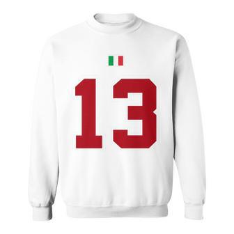13 Número Colegio Estilointage Rojo Blanco Italia Bandera Camisa de entrenamiento - Regaloses
