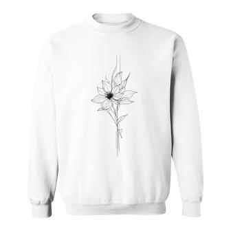 Art Contemporain Ligne Fleur Dessin Minimaliste Sweater e - Cadeauxyz