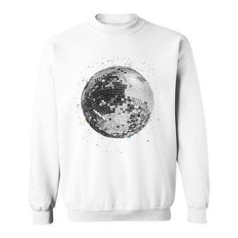 Black And White Disco Ball Club Retro Comfort Colors Crop Top Sweatshirt | Seseable UK