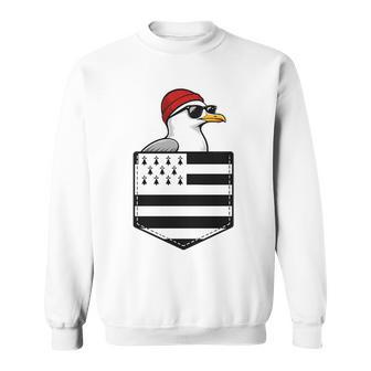 Bretagne Goéland Mouette Poche Drapeau Breton Bord De Mer Haut De Gamme Sweater e - Cadeauxyz
