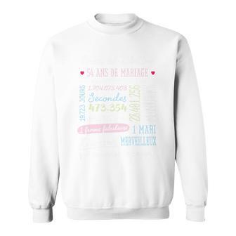 Cadeau 54 Ans De Mariage Pour Couple Noces De Zibeline Haut De Gamme Sweater e - Cadeauxyz