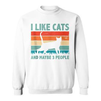 I Like Cats And Maybe 3 Personas Amante De Gatos Entrenador De Gatos Animal In Mangas Camisa de entrenamiento - Regaloses