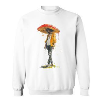 Champignon Abstrait Motif Dessin Illustration Hommes Champignon Sweater e - Cadeauxyz