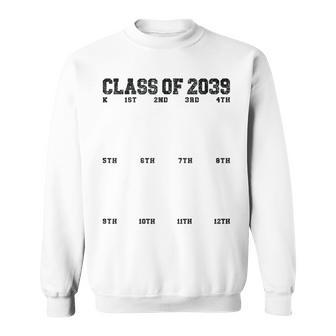 Class Of 2039 Grow With Me Handprint K To 12 Kindergarten Sweatshirt - Thegiftio UK