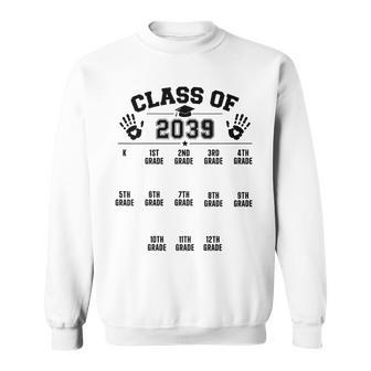 Class Of 2039 Grow With Me Handprints Sweatshirt - Thegiftio UK