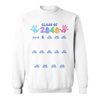 Class Of 2040 Handprint For Grades Kindergarten Graduation Sweatshirt | Seseable UK