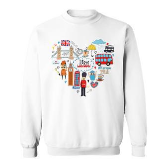 Cool London Doodles I Love Londonibes London Landmarks Camisa de entrenamiento - Regaloses