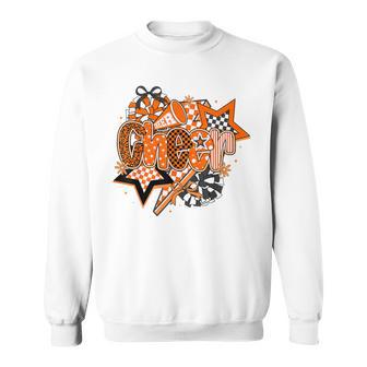 Coquette Cheer Bow Sport Cheerleader Cheerleading Orange Sweatshirt | Seseable UK