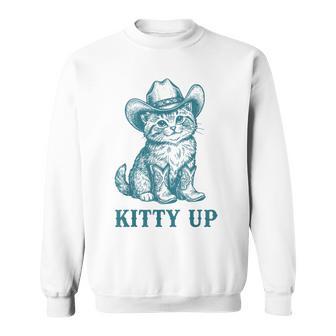 Cowboy Cat Kitty Up Vintage Western Cat Sweatshirt - Thegiftio UK