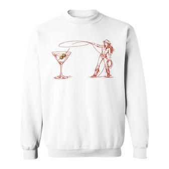 Cowgirl Martini Western Sweatshirt - Thegiftio UK