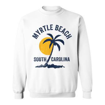 Family Vacation Retro Sunset South Carolina Myrtle Beach Sweatshirt - Thegiftio UK