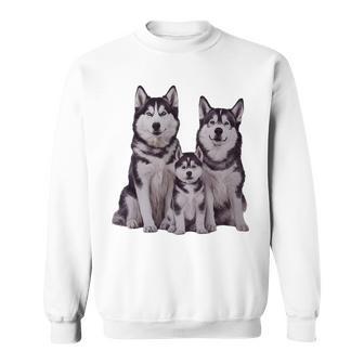 Husky Puppy Familyketch Dibujo Arte Camisa de entrenamiento - Regaloses