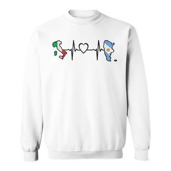 Italia Argentine Heartbeat Bandera Italiana Argentina In Mangas Camisa de entrenamiento - Regaloses