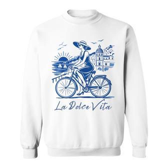 La Dolceitaintage 50S Estilo Positano Italiano Costa Bicicleta Camisa de entrenamiento - Regaloses