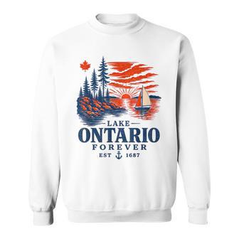 Lake Ontario Forever Canada Vintage Sunset Sweatshirt | Seseable UK