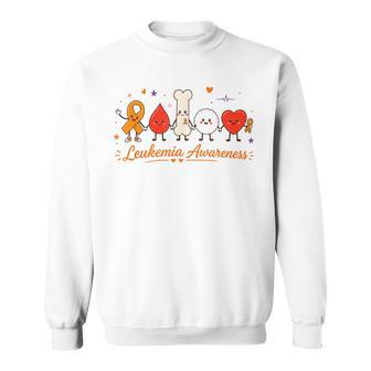 Leukemia Awareness Orange Ribbon Blood Cancer Family Support Sweatshirt | Seseable UK
