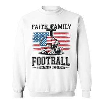 Men's Patriotic Football Faith Family Football American Flag Sweatshirt - Thegiftio UK