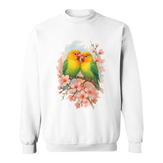 Mignon Inséparablesakura Fleur Observation Des Oiseaux Sweater e - Cadeauxyz