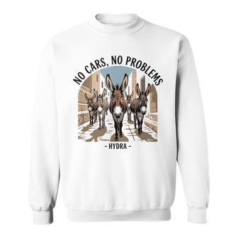 No Cars No Problems Hydra Lindo Burros En Un Camino Griego Camisa de entrenamiento - Regaloses