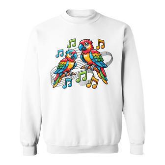 Oiseaux Jouant Avec Des Notes De Musique Perroquets Partition Sweater e - Cadeauxyz