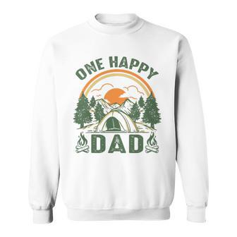 One Happy Dad 1St Bday Camping Matching Family Party Sweatshirt - Thegiftio UK