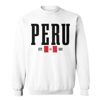 Peru Est 1821 Peruvian Flag Roots Pride Vintage Peru Comfort Colors Crop Top Sweatshirt - Thegiftio UK