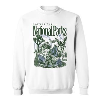 Protect Our National Parks Bigfoot Mothman Cryptid Sweatshirt - Thegiftio UK