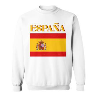 Retro Vintage Spanish Flag Espana Pride Spain Graphic Comfort Colors Crop Top Sweatshirt | Seseable UK