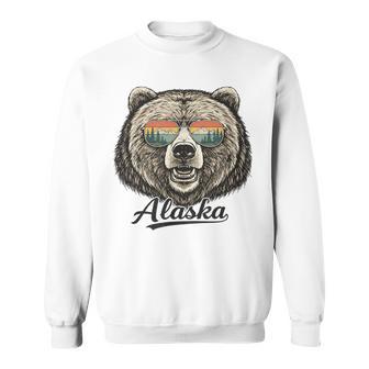Retro Vintage Sunglasses Bear Alaska Sweatshirt | Seseable UK