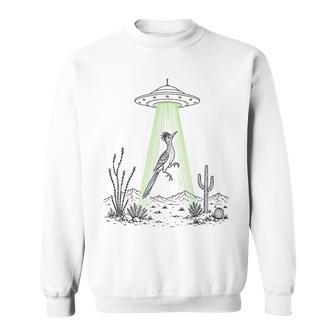 Roadrunner And Ufo Alien Abduction Desert Science Humor Sweatshirt | Seseable UK
