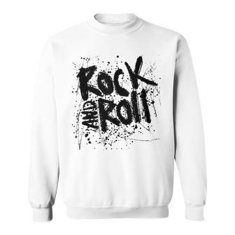 Rock And Roll Diseño De Letras Con Efecto Grunge Hipster In Mangas Camisa de entrenamiento - Regaloses