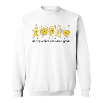In September We Wear Gold Football Childhood Cancer Cheer Sweatshirt | Seseable UK