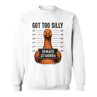 Got Too Silly Prison Meme Orange Inmate Jail Halloween Sweatshirt - Thegiftio UK