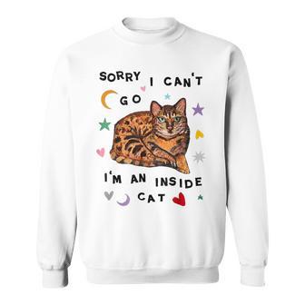 Sorry I Can’T Go I’M An Inside Cat Introvert Cat Sweatshirt | Seseable UK
