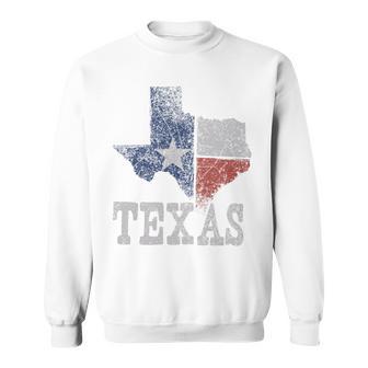 Texas Contorno Con Colores De Bandera -Intage Distressedtate Camisa de entrenamiento - Regaloses