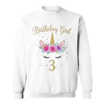 Traje De Cumpleaños Para Niña De Unicornio De 3º Cumpleaños Camisa de entrenamiento - Regaloses