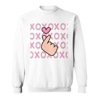 Xoxo Corazón Y Dedo Amor Gesto Arte Camisa de entrenamiento - Regaloses