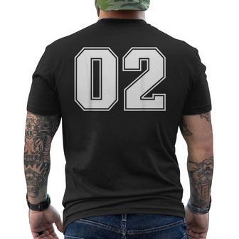 02 Número Dos Deportes De Equipo Diseño Gráficoarsity Matching Camiseta Hombre Estampado Espalda - Regaloses