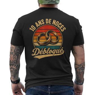10 Ans De Mariage Noces D' Étain Débloqué Cadeauintage T-shirt imprimé au dos - Cadeauxyz