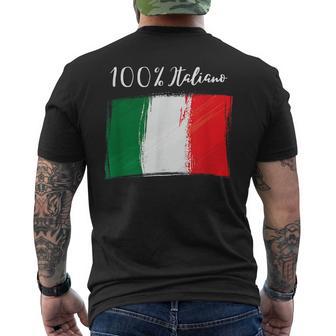 100 Italiana Con Bandiera Italiana Pereri Italiani T-shirt da uomo con stampa posteriore - Novitaregali