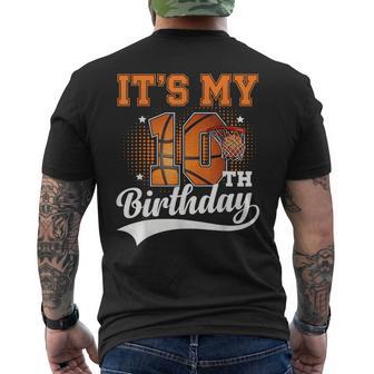 10Th Birthday Boys Basketball Ten 10 Year Old Men's T-shirt Back Print - Thegiftio UK
