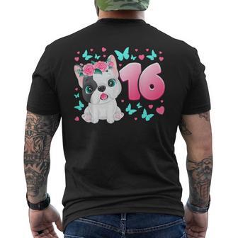 16º Cumpleaños Niña De 16 Años Perro Cachorro Número 16 Camiseta Hombre Estampado Espalda - Regaloses