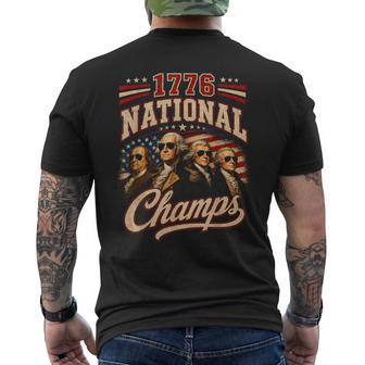 1776 National Champs Presidents Usa American 4Th Of July Men's T-shirt Back Print - Monsterry