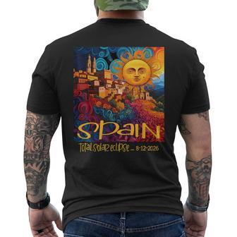 2026 Total Solar Eclipse Spain Cosmic Event Memorabilia Men's T-shirt Back Print - Thegiftio UK