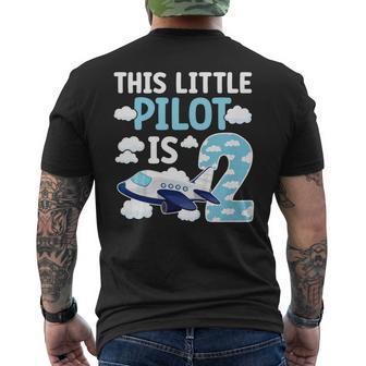 2Nd Airplane Birthday Party Two Year Old Pilot Birthday Men's T-shirt Back Print - Thegiftio UK