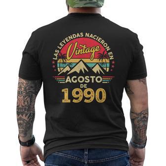 36 Años Cumpleañosintage Nacido En Agosto 1990 Camiseta Hombre Estampado Espalda - Regaloses