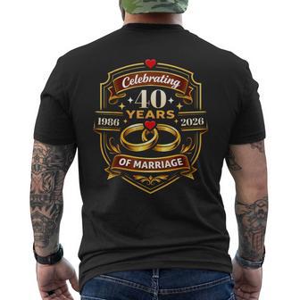 40 Years Of Marriage Anniversary 1986 2026 Men's T-shirt Back Print | Seseable UK